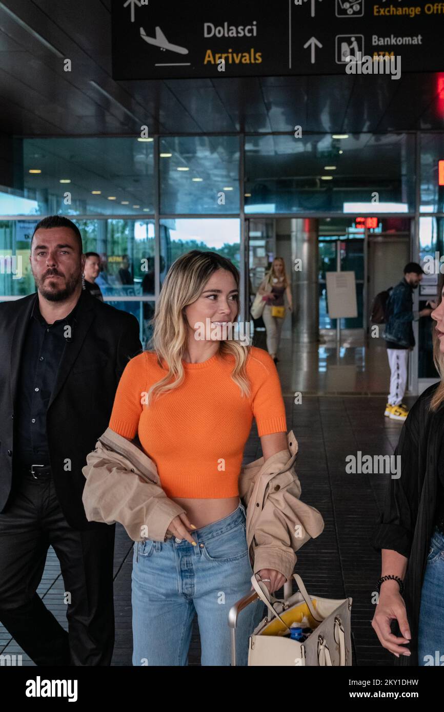 09.06.2022., Zadar - Sportska novinarka Diletta Leotta avionom je