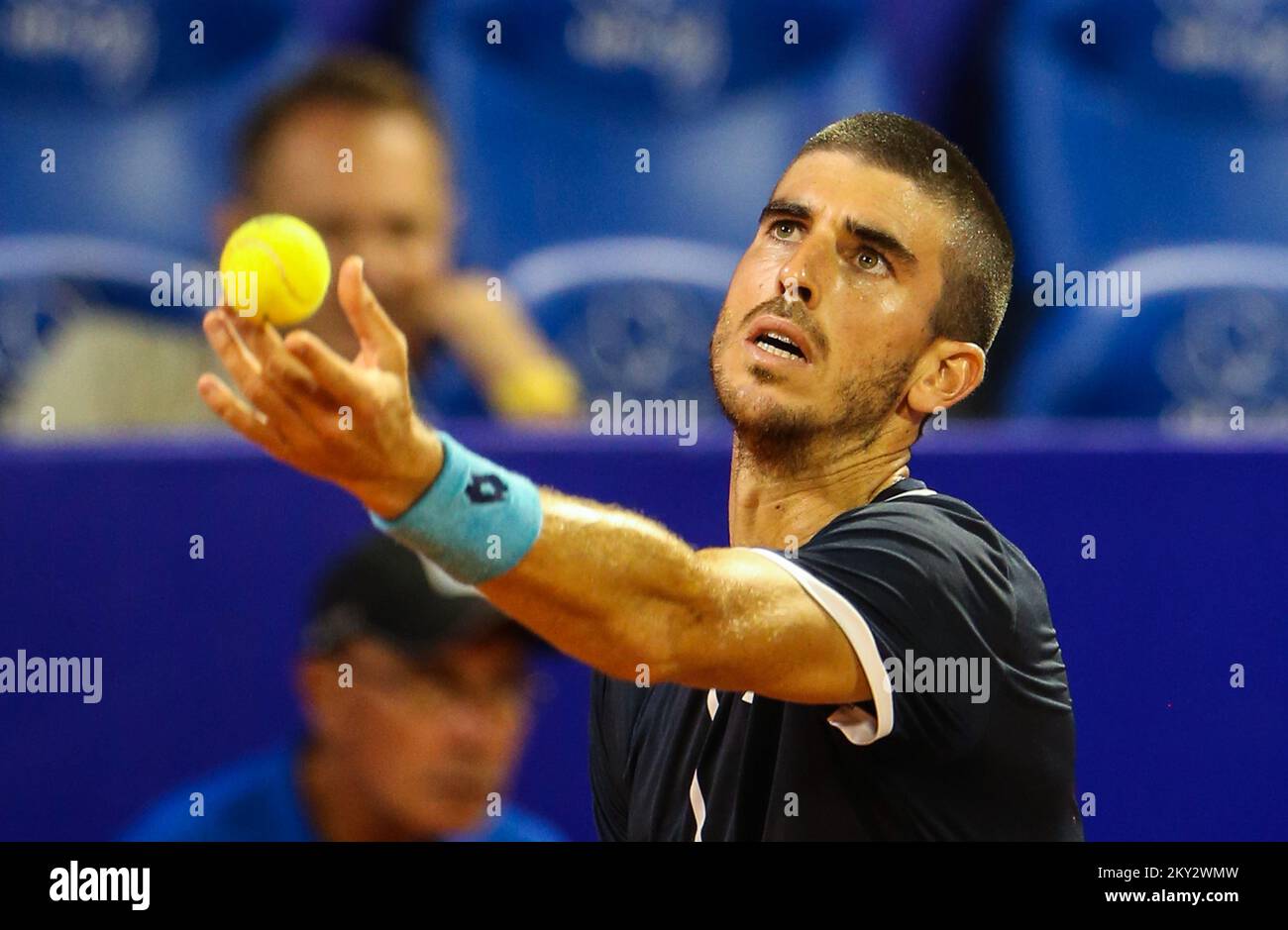 UMAGO, CROAZIA - 30 LUGLIO: Franco Agamenone d'Italia gioca contro Jannik peccatore d'Italia durante la singola semifinale di menâ il giorno 7 del 2022 Croazia Apri Umago allo Stadio ATP Goran Ivanisevic il 30 luglio 2022 a Umago, Croazia. Foto: Jurica Galoic/PIXSELL Foto Stock