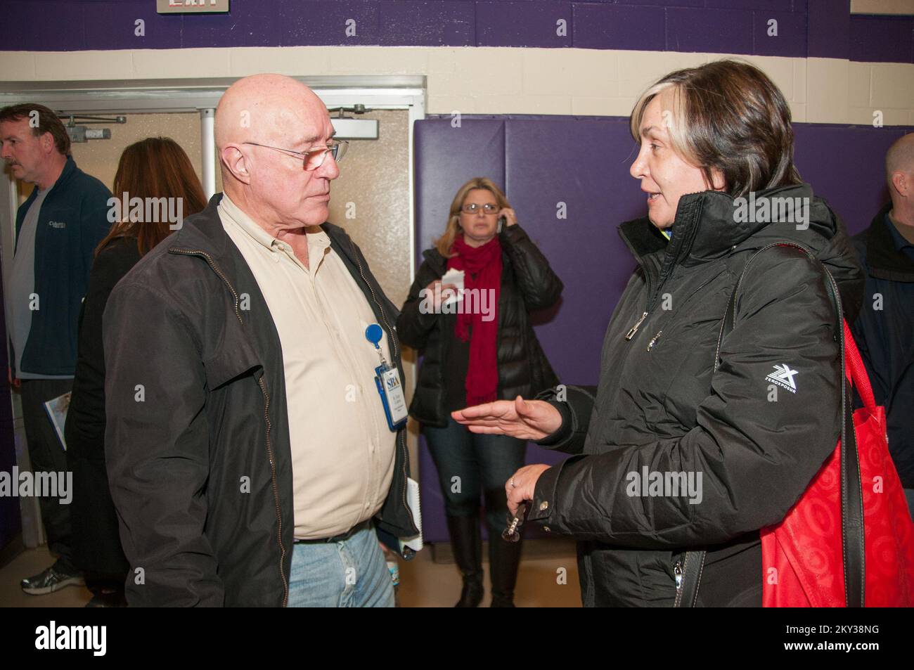 SBA collabora con gli sforzi di recupero di Superstorm Sandy in NJ New Jersey Hurricane Sandy. Fotografie relative a disastri e programmi, attività e funzionari di gestione delle emergenze Foto Stock