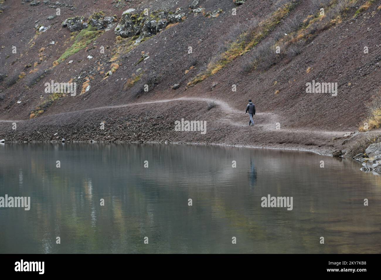 Escursioni al cratere Kerid Foto Stock