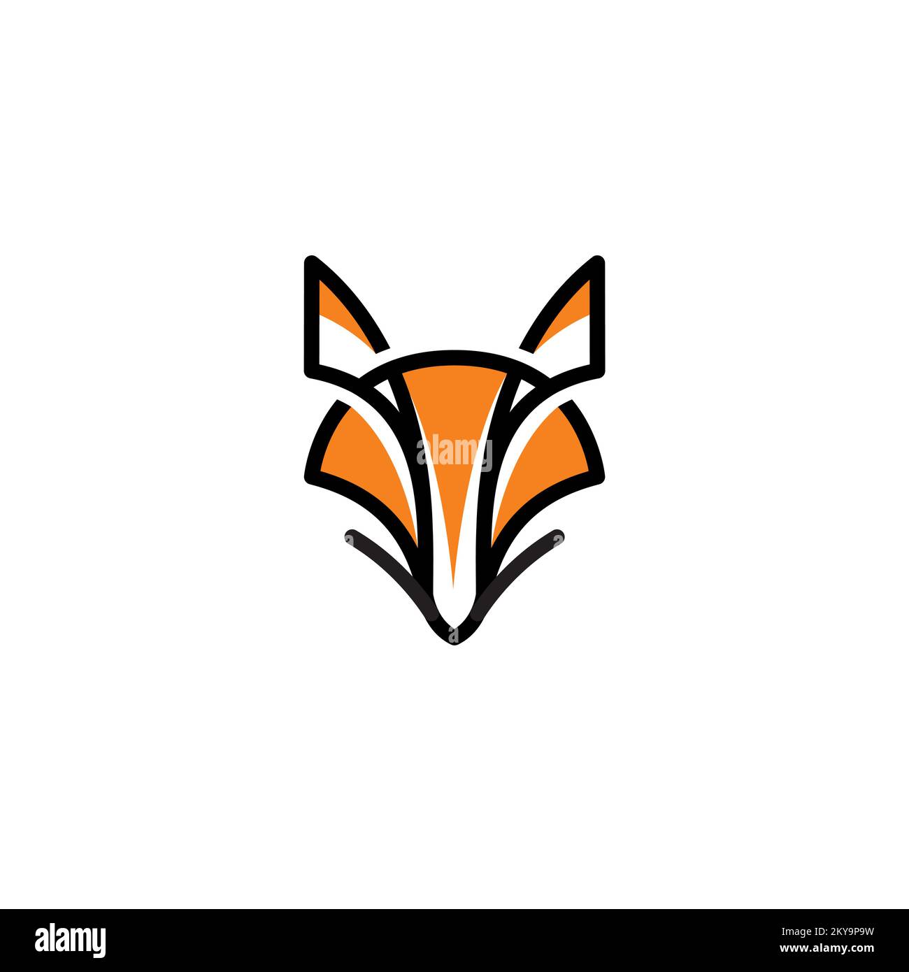 Fox Outline Logo Design. Illustrazione del vettore Fox. Icona Fox Illustrazione Vettoriale