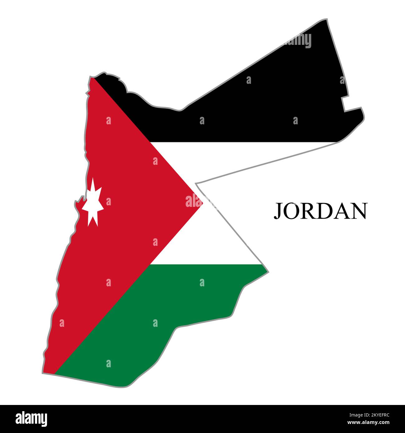 Illustrazione del vettore della mappa Jordan. Economia globale. Paese famoso. Medio Oriente. Asia occidentale. Illustrazione Vettoriale