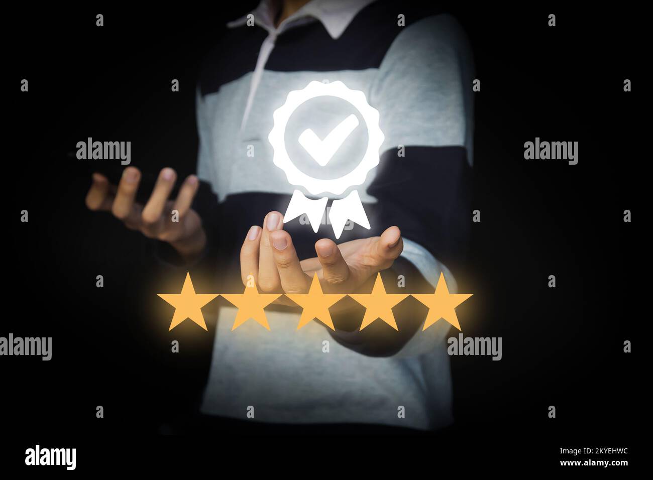 Simbolo dell'eccellenza del servizio garanzia di qualità, garanzia, standard, concetto standard Foto Stock