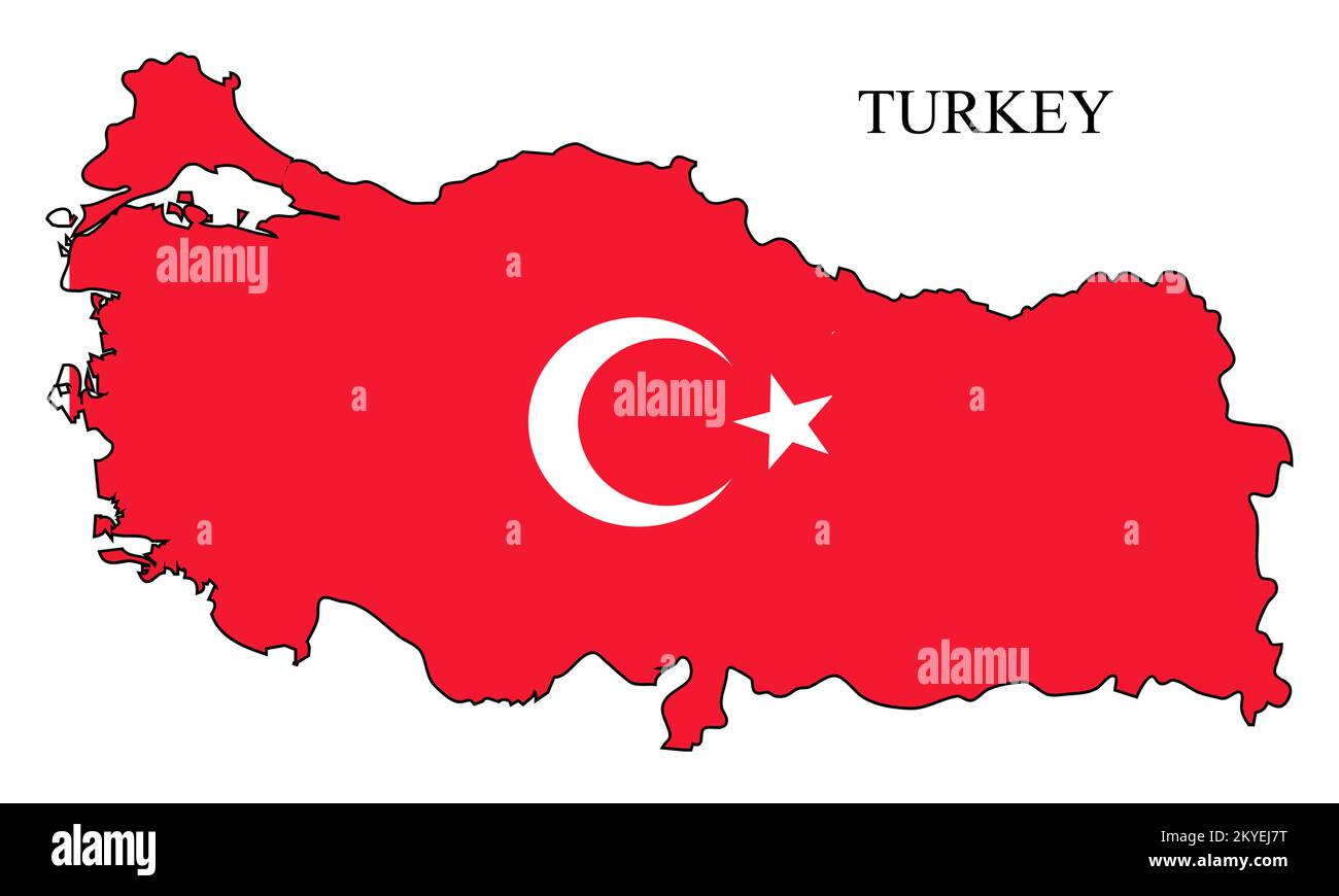 Illustrazione del vettore della mappa della Turchia. Economia globale. Paese famoso. Asia occidentale. Europa Illustrazione Vettoriale