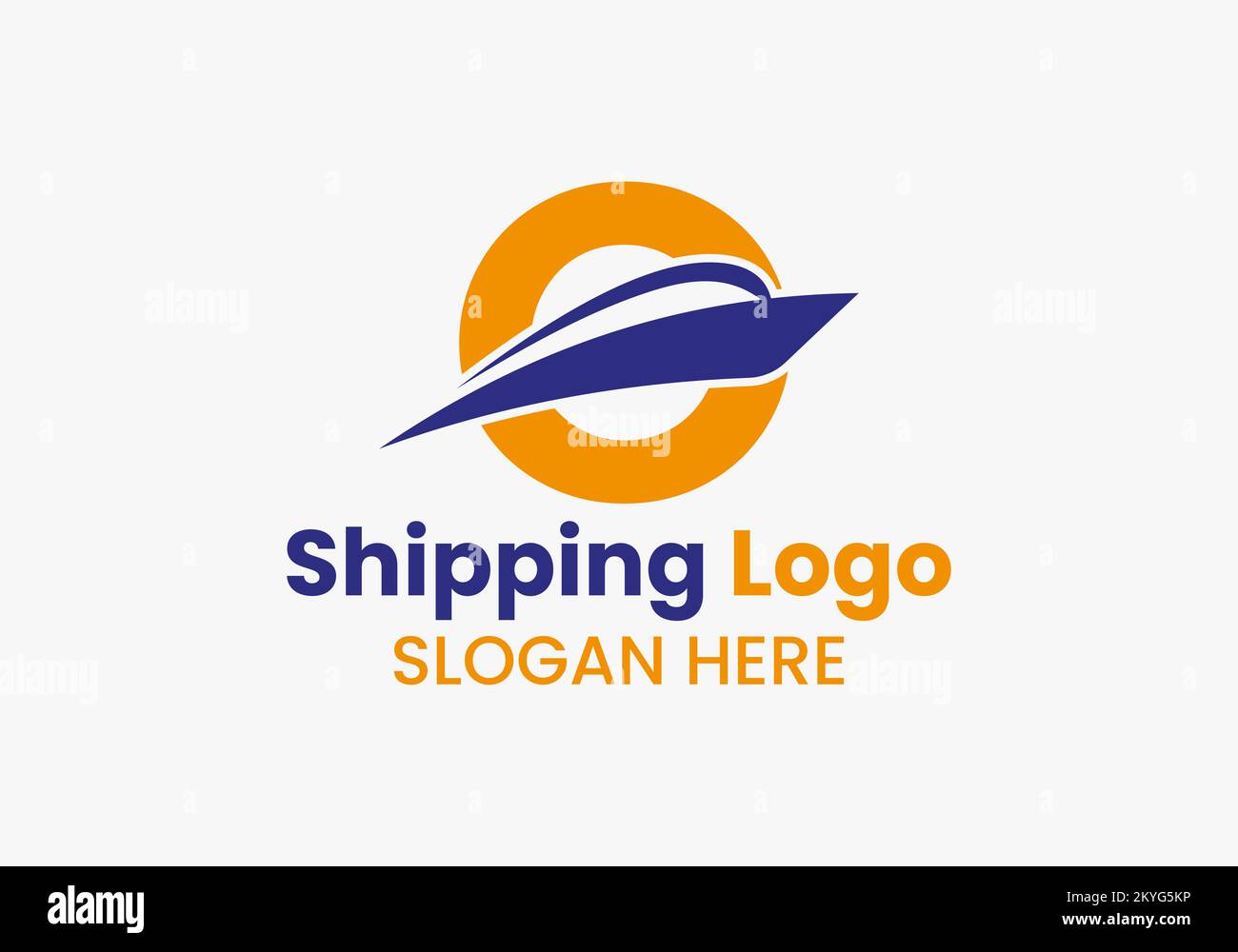 Lettera o simbolo della barca a vela con logo di spedizione. Barca nautica icona Barca a vela Illustrazione Vettoriale