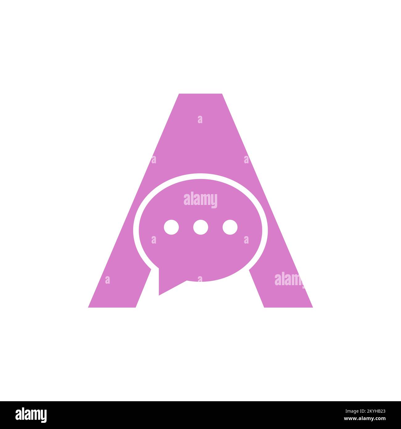 Lettera A Chat comunicare il concetto di Logo Design con il simbolo Bubble Chat Illustrazione Vettoriale