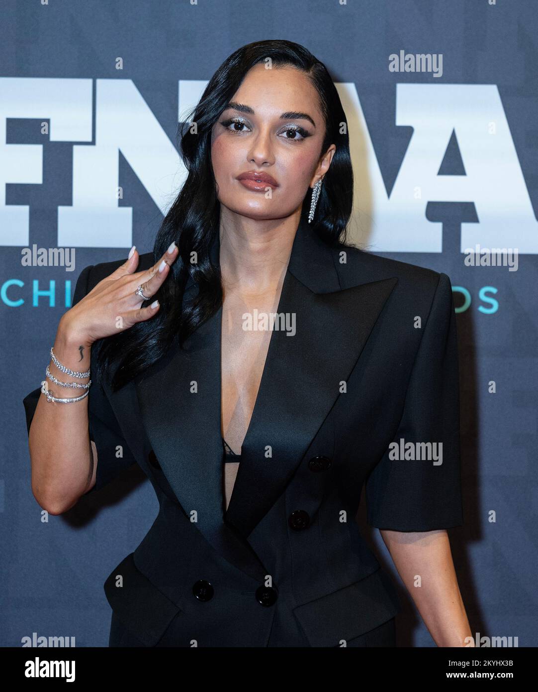 New York, Stati Uniti. 30th Nov 2022. Amina Muaddi partecipa ai Footwear News Achievement Awards 2022 a Cipriani South Street (Foto di Lev Radin/Pacific Press) Credit: Pacific Press Media Production Corp./Alamy Live News Foto Stock
