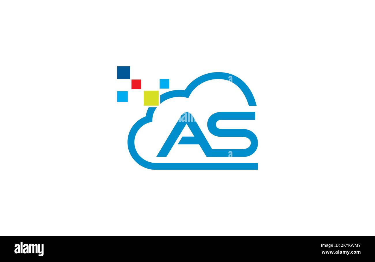 Logo della tecnologia cloud e modello del monogramma Cloud Tech e logo della scienza e della tecnologia con lettere Illustrazione Vettoriale