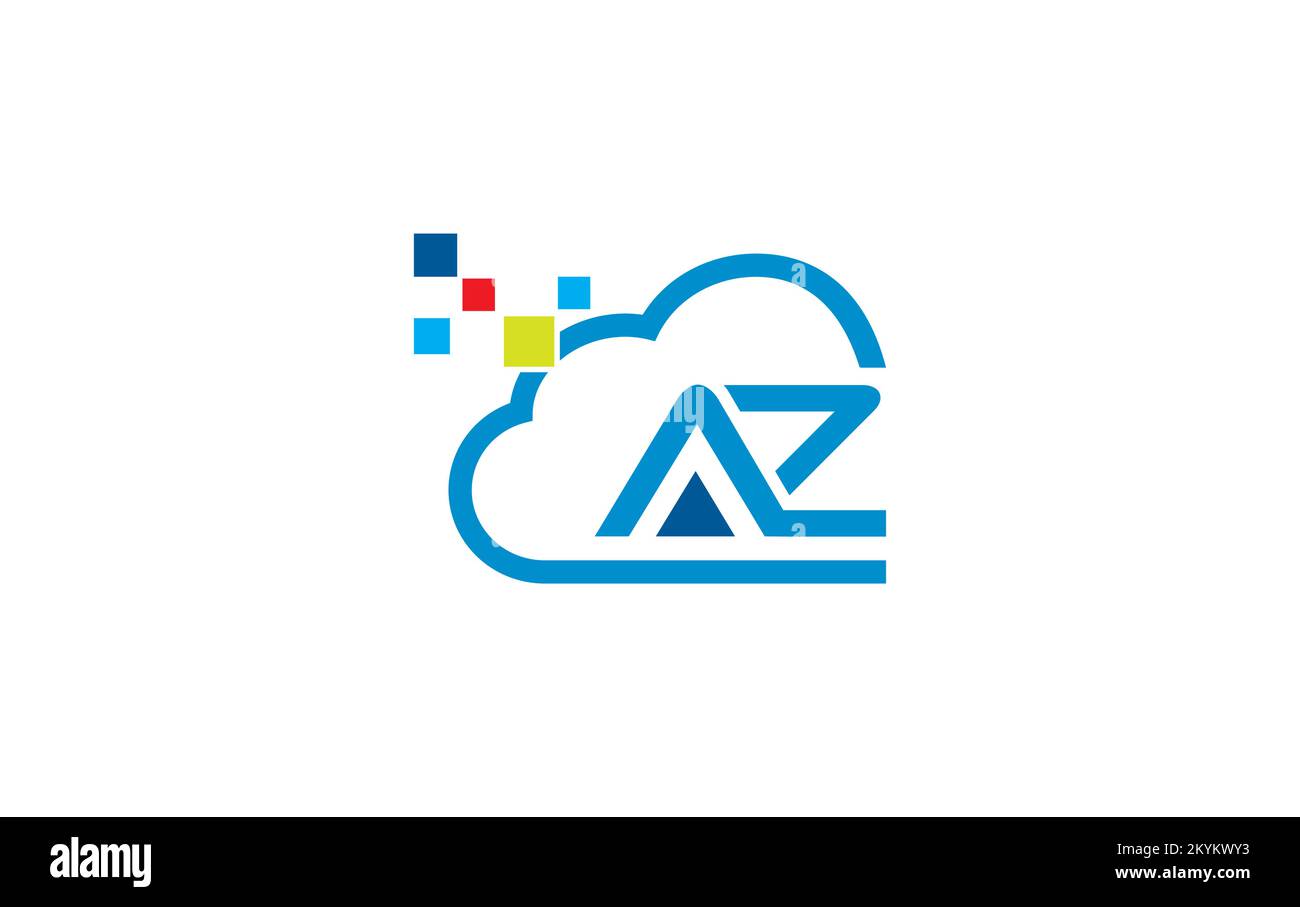 Logo della tecnologia cloud e modello del monogramma Cloud Tech e logo della scienza e della tecnologia con lettere Illustrazione Vettoriale