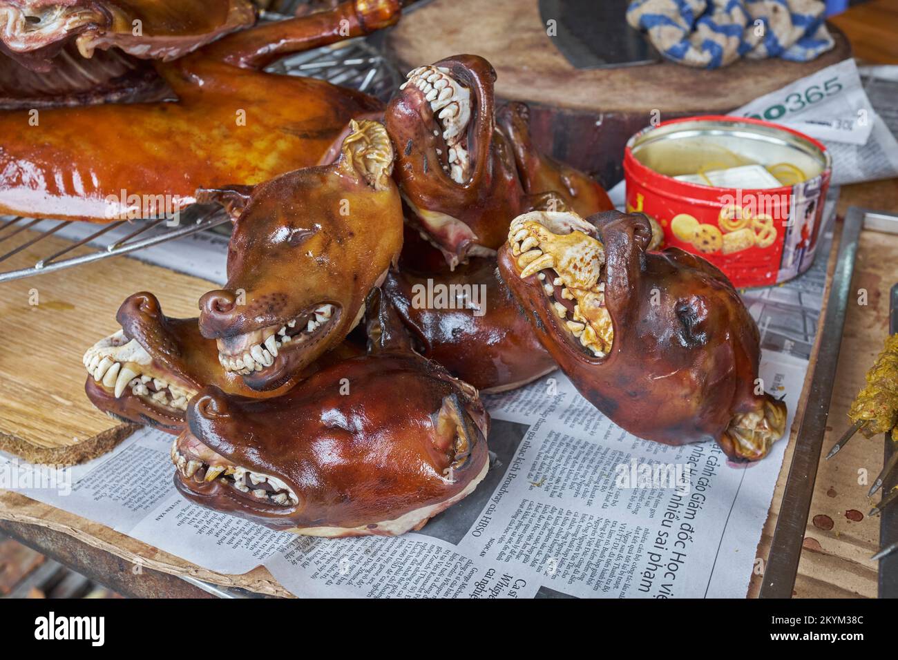 Cane carne ristorante Hanoi Vietnam Foto Stock