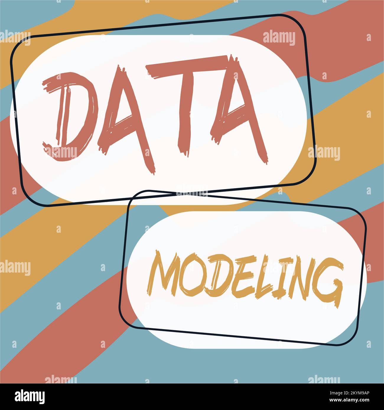 Didascalia concettuale Data Modeling. Panoramica aziendale processo di trasferimento dei dati tra sistemi di archiviazione dati Foto Stock