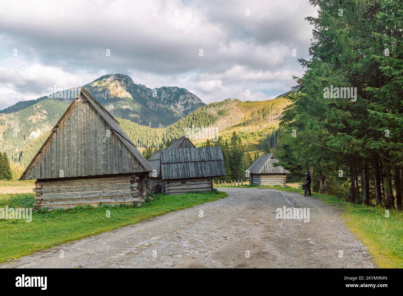 Vecchia casa in legno in montagna Tatra, Polonia Foto Stock