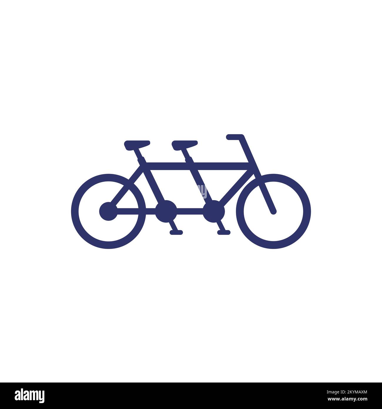 tandem bike, un'icona di bicicletta su bianco Illustrazione Vettoriale