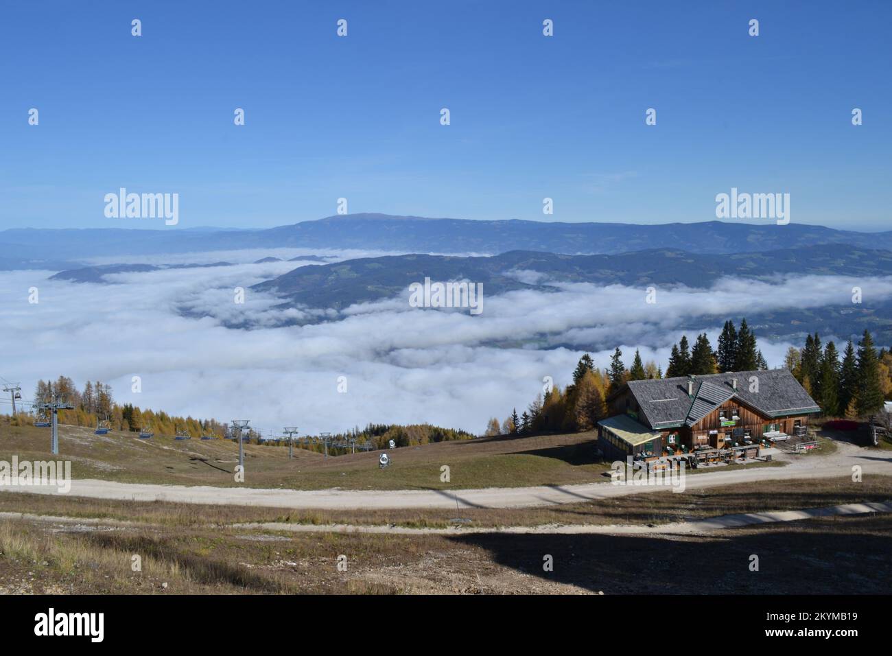 Aussicht Petzen Bergstation Foto Stock