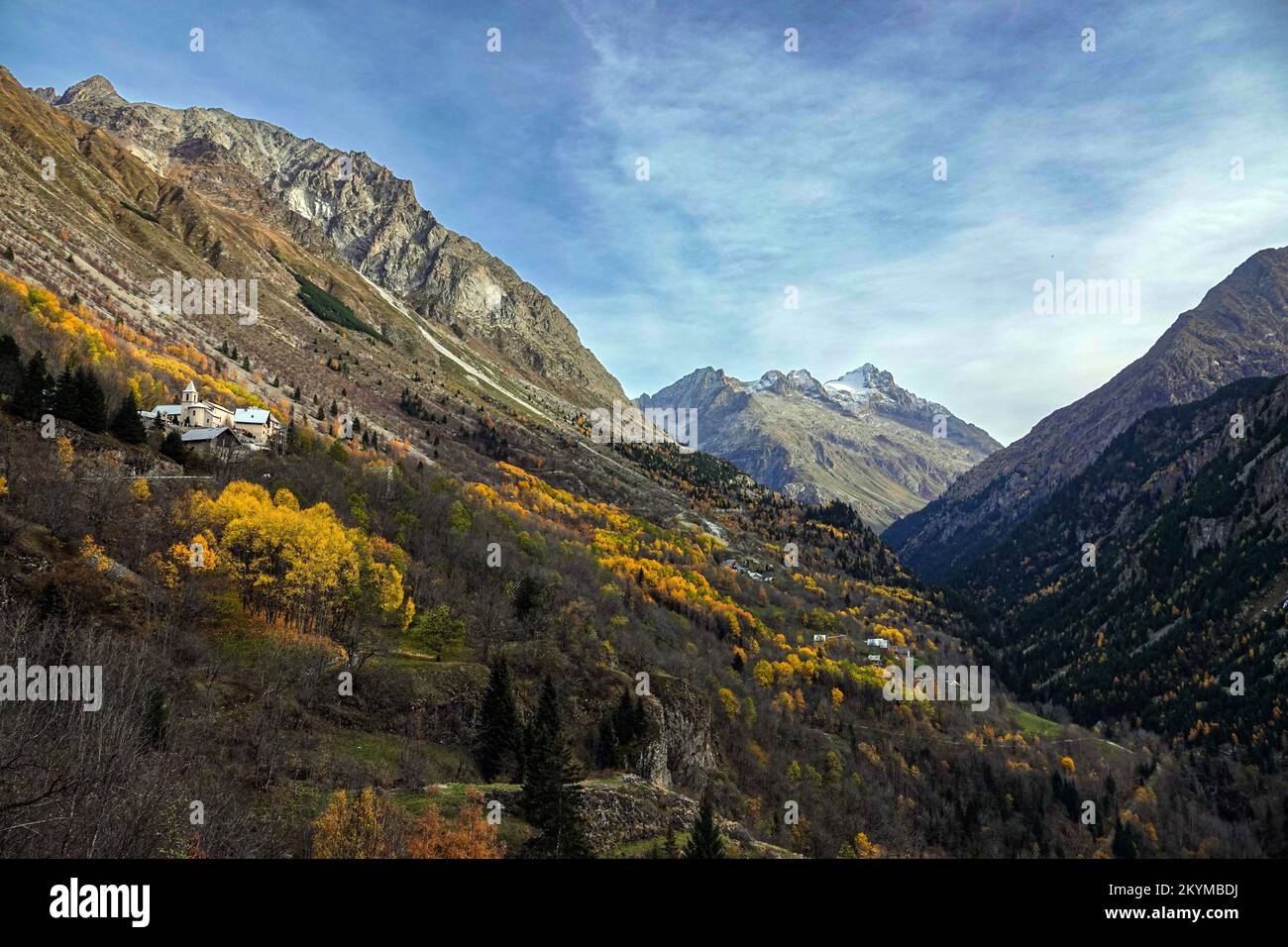 Saint-Christophe-en-Oisans, nel Parco Nazionale degli Ecrins, Francia Foto Stock