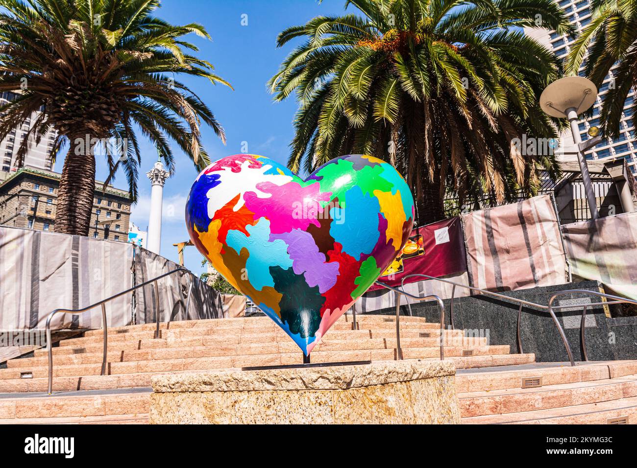San Francisco, California, USA - Agosto 21,2019 : cuore in Union Square a San Francisco Foto Stock