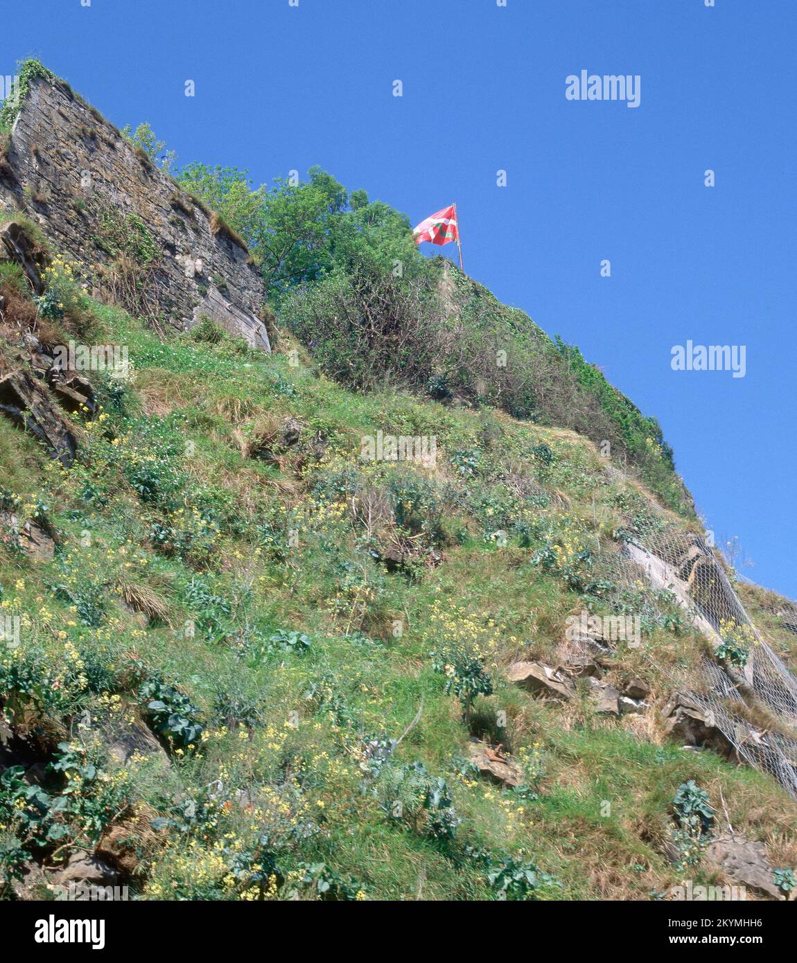 IKURRIÑA - BANDERA OFICIAL DEL PAIS VASCO - FOTO AÑOS 00. Ubicazione: ESTERNO. SAN SEBASTIAN. Guipuzcoa. SPAGNA. Foto Stock