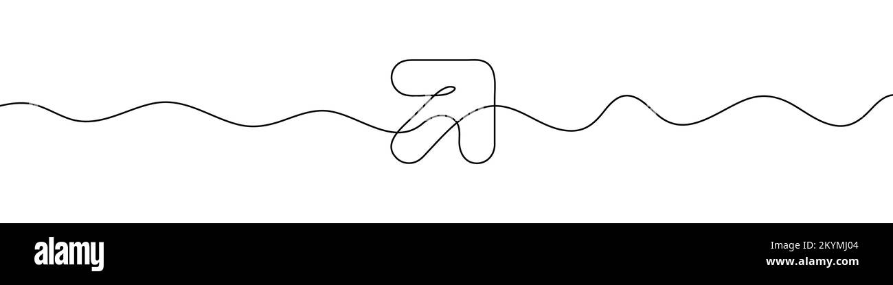 Freccia nello stile di disegno a linea continua. Disegno della freccia. Illustrazione vettoriale. Sfondo astratto Illustrazione Vettoriale