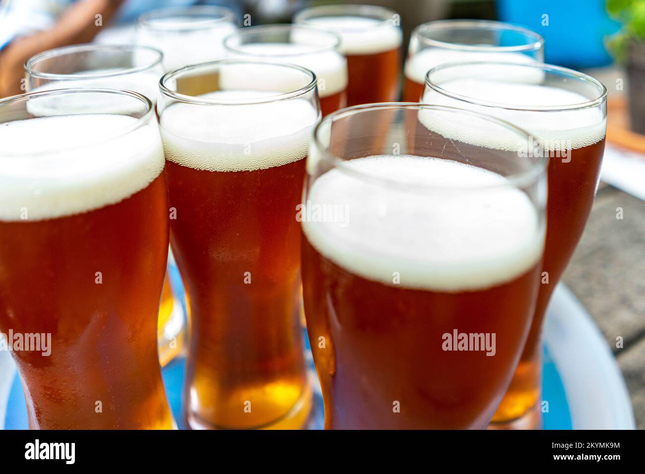 Vassoio di birre - lagers in Germania Foto Stock