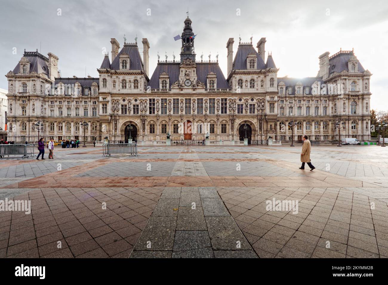 Hôtel de ville de Paris (ricostruita dal 1874) sede del Consiglio comunale di Parigi dal 1357 - stile rinascimento rinascimentale, Parigi, Francia Foto Stock