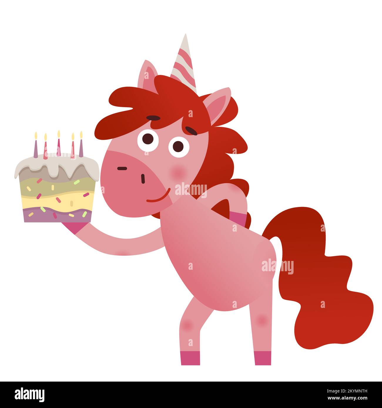 Adesivo murale Unicorno Buon Compleanno in spagnolo