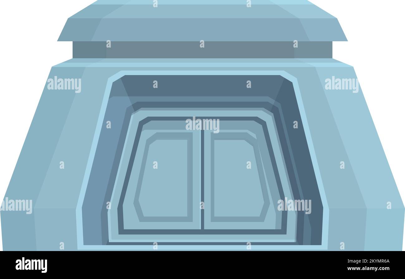 Vettore cartoon icona base. Bunker bomba. Laboratorio nucleare Illustrazione Vettoriale