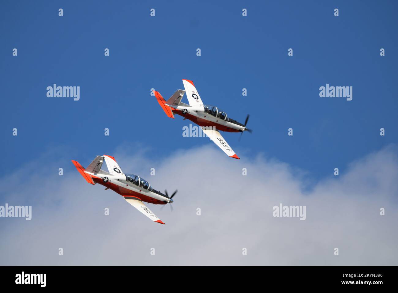 T-6 volo Texan II US Navy Formation Foto Stock