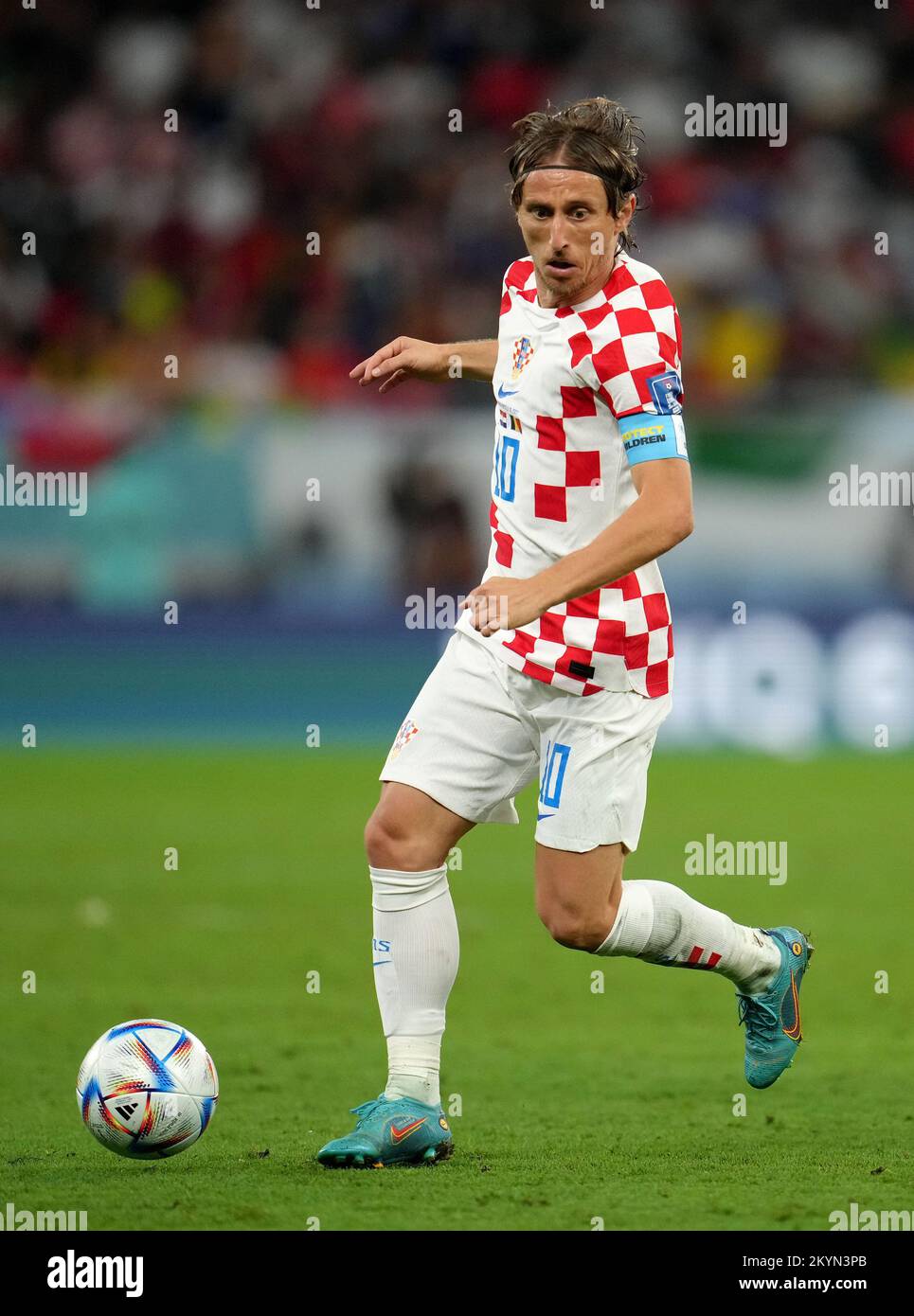 Luka Modric della Croazia durante la partita di Coppa del mondo FIFA Group F allo stadio Ahmad Bin Ali, al Rayyan, Qatar. Data immagine: Giovedì 1 dicembre 2022. Foto Stock