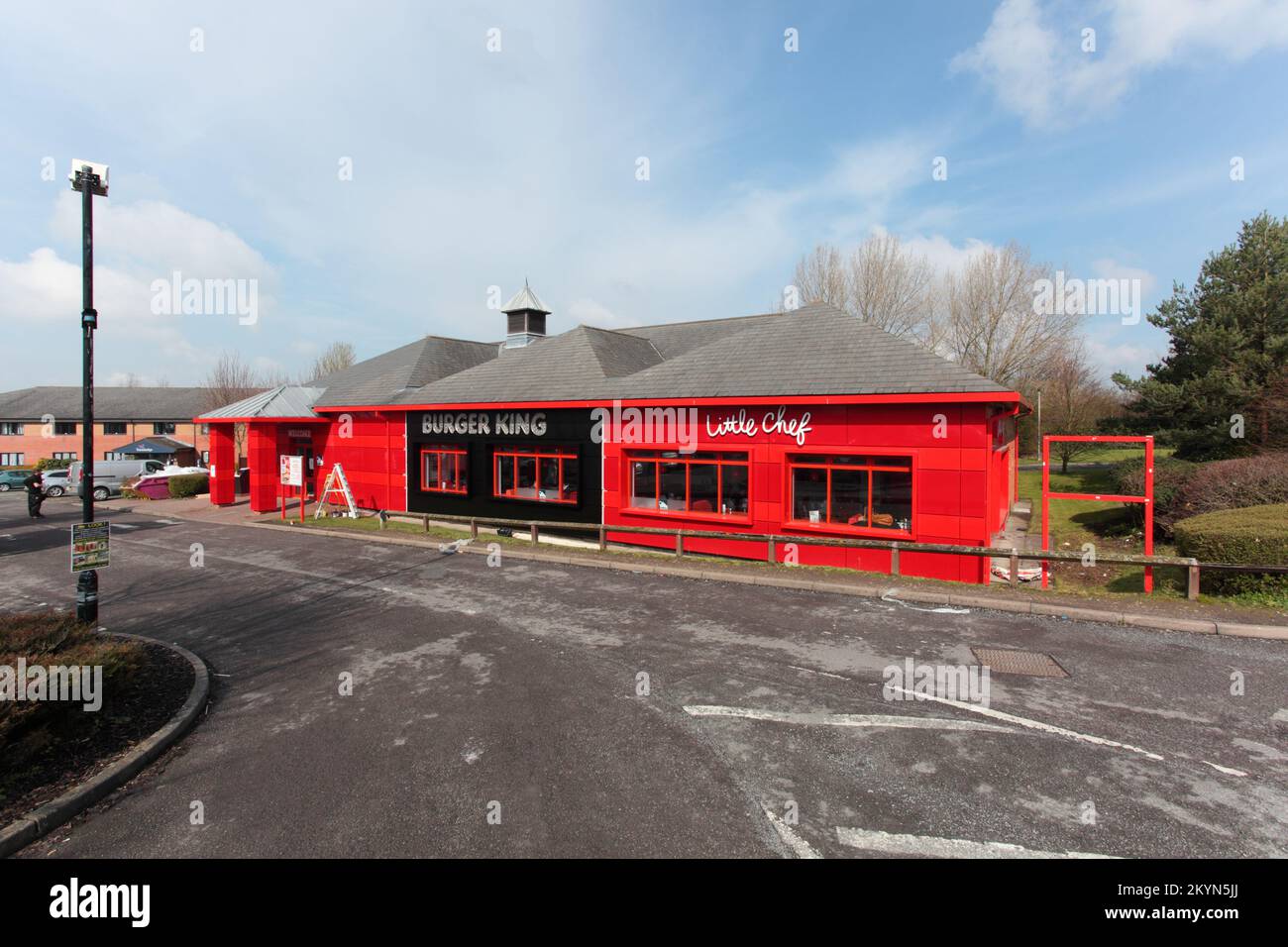 Little Chef, A5 / A49 rotonda, Bayston Hill Services, Shrewsbury, SY3 0DA Foto Stock