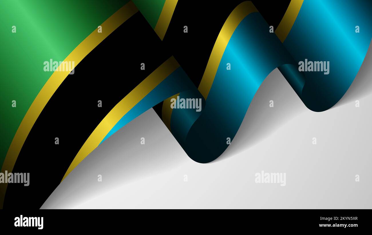 EPS10 vettore sfondo patriottico con bandiera della Tanzania. Un elemento di impatto per l'uso che si desidera fare di esso. Illustrazione Vettoriale