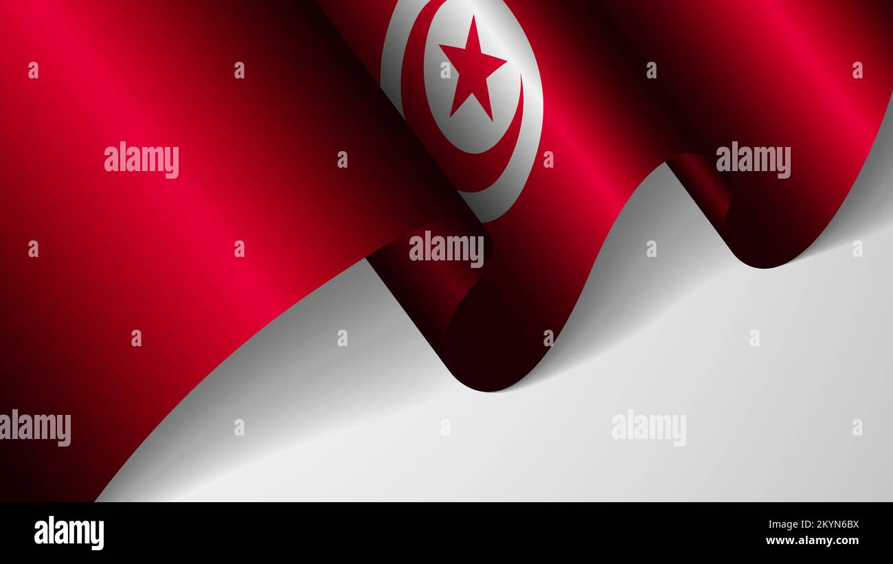 EPS10 Vector sfondo patriottico con bandiera della Tunisia. Un elemento di impatto per l'uso che si desidera fare di esso. Illustrazione Vettoriale