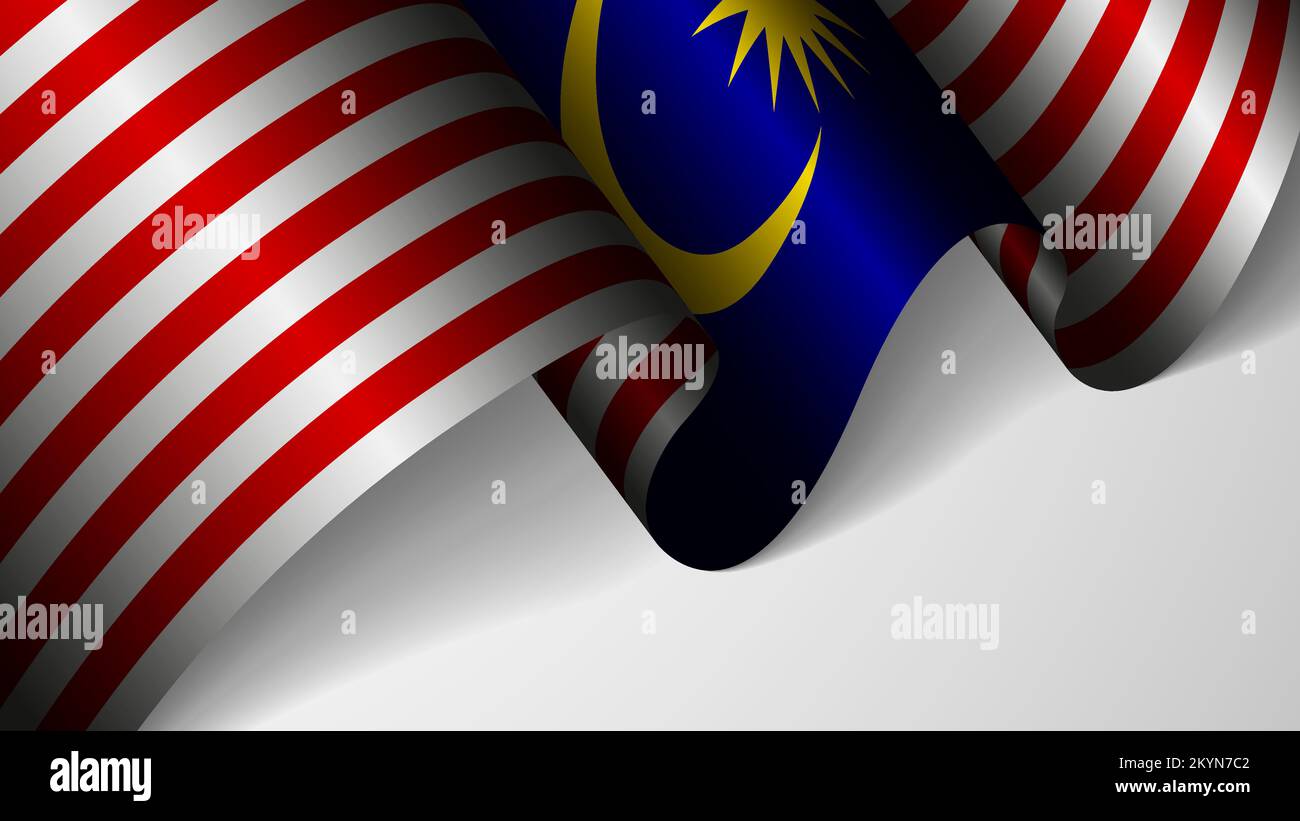 EPS10 vettore sfondo patriottico con bandiera della Malesia. Un elemento di impatto per l'uso che si desidera fare di esso. Illustrazione Vettoriale