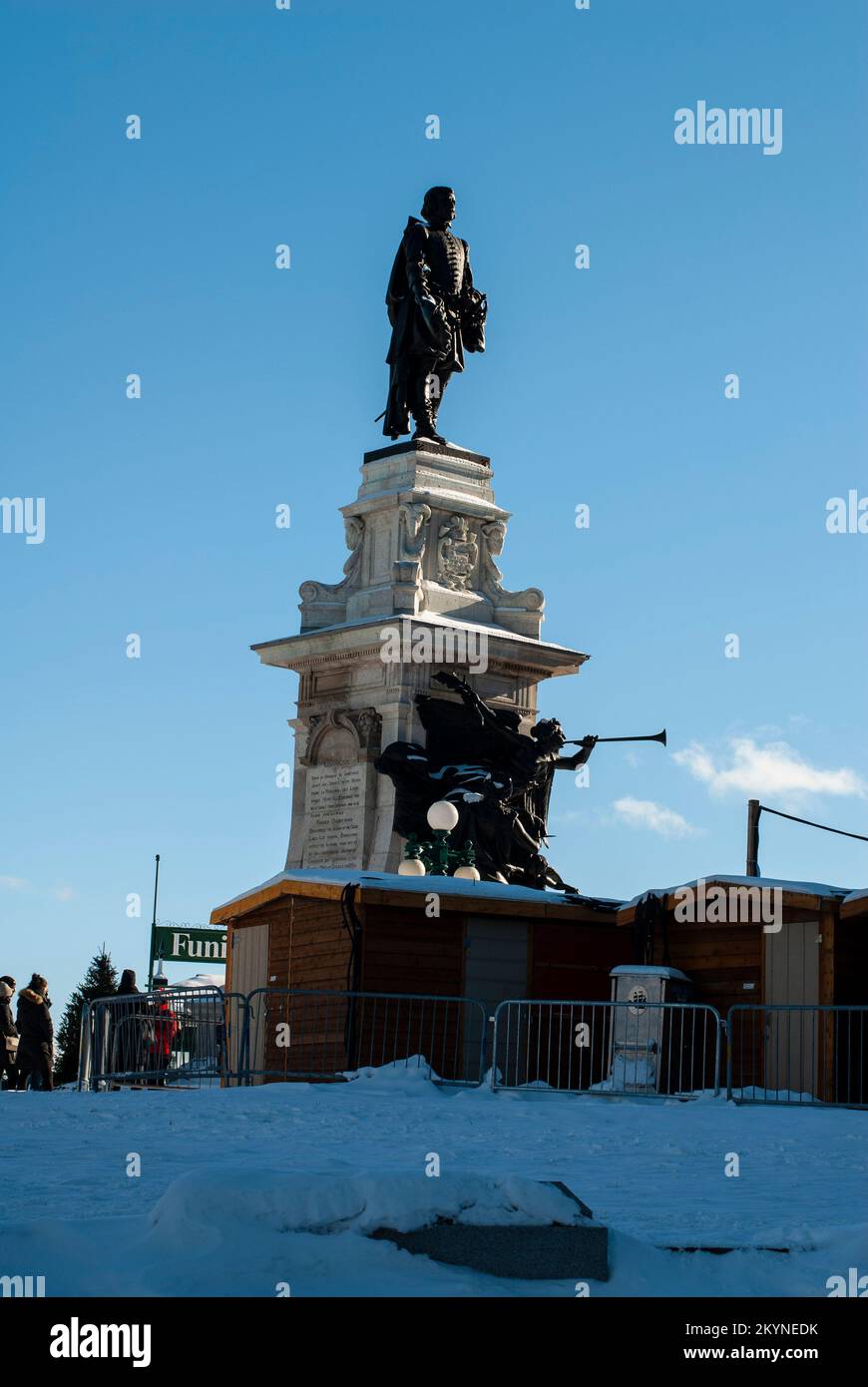 Statua di Samuel de Champlain a Quebec City Foto Stock
