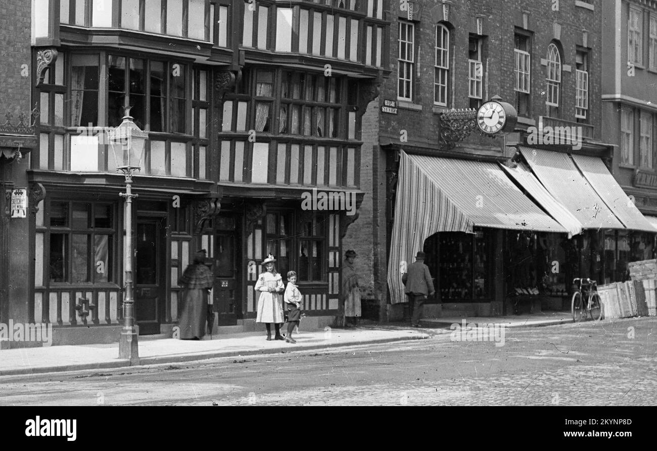 Tewkesbury High Street nel 1895 Foto Stock