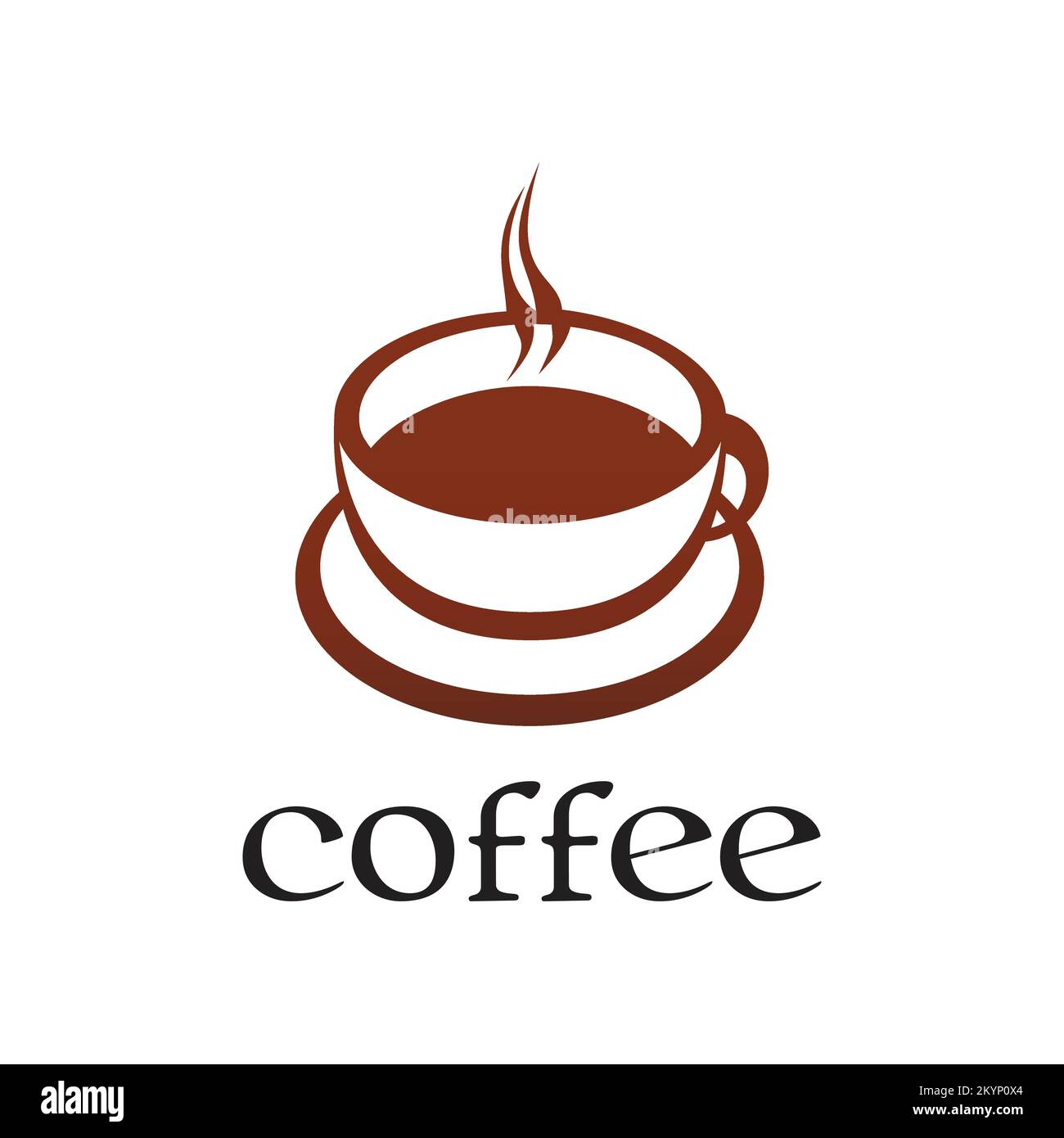 Design creativo con icone vettoriali per la tazza di caffè con sfondo pulito Illustrazione Vettoriale