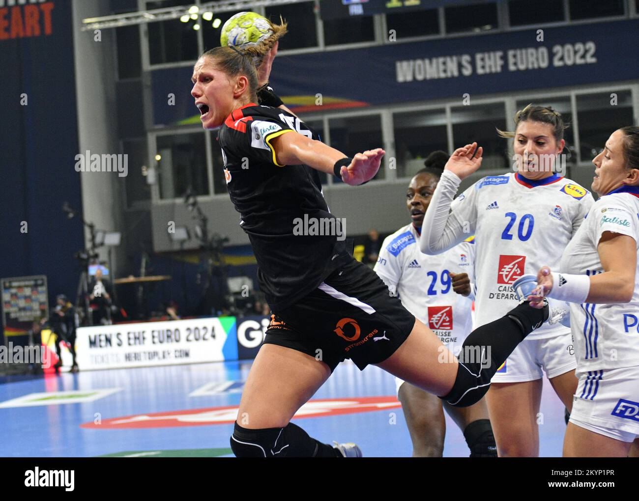 Campionato europeo di pallamano femminile 2022 Main Group match tra Francia e Germania Foto Stock