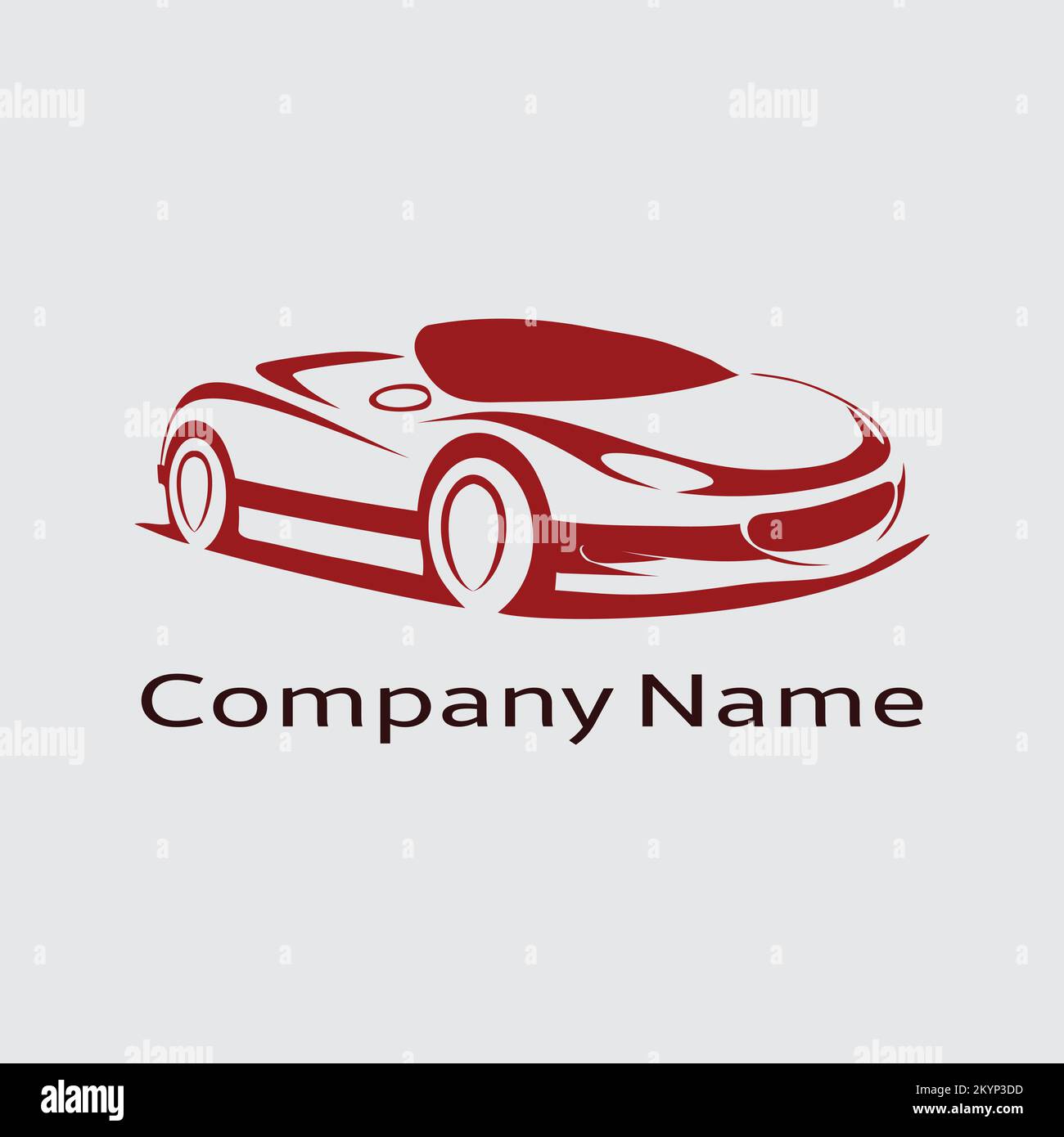 Logo auto da corsa logo design icona con sfondo grigio Illustrazione Vettoriale