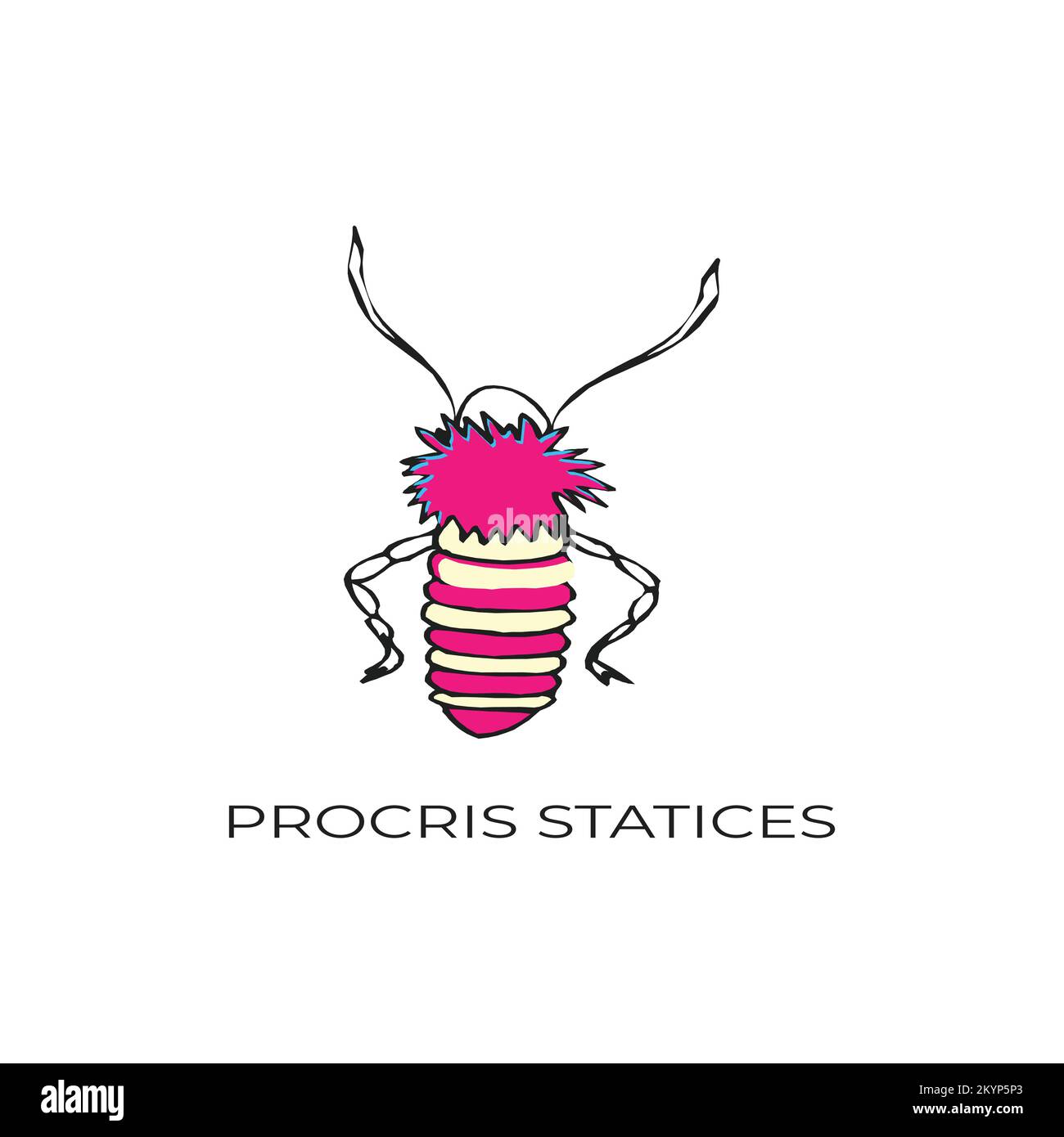 Farfalla logotipo Procris-statics con sfondo bianco Illustrazione Vettoriale