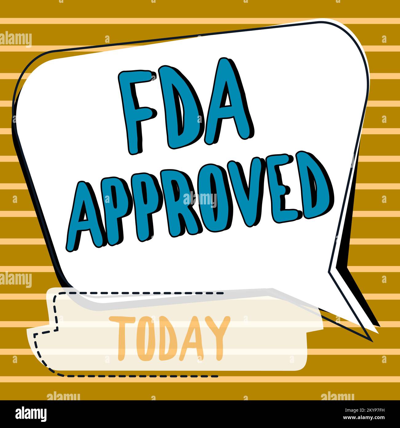 Display concettuale approvato dalla FDA. Parola per FDA ha accettato il prodotto o la formula è sicuro ed o efficace Foto Stock