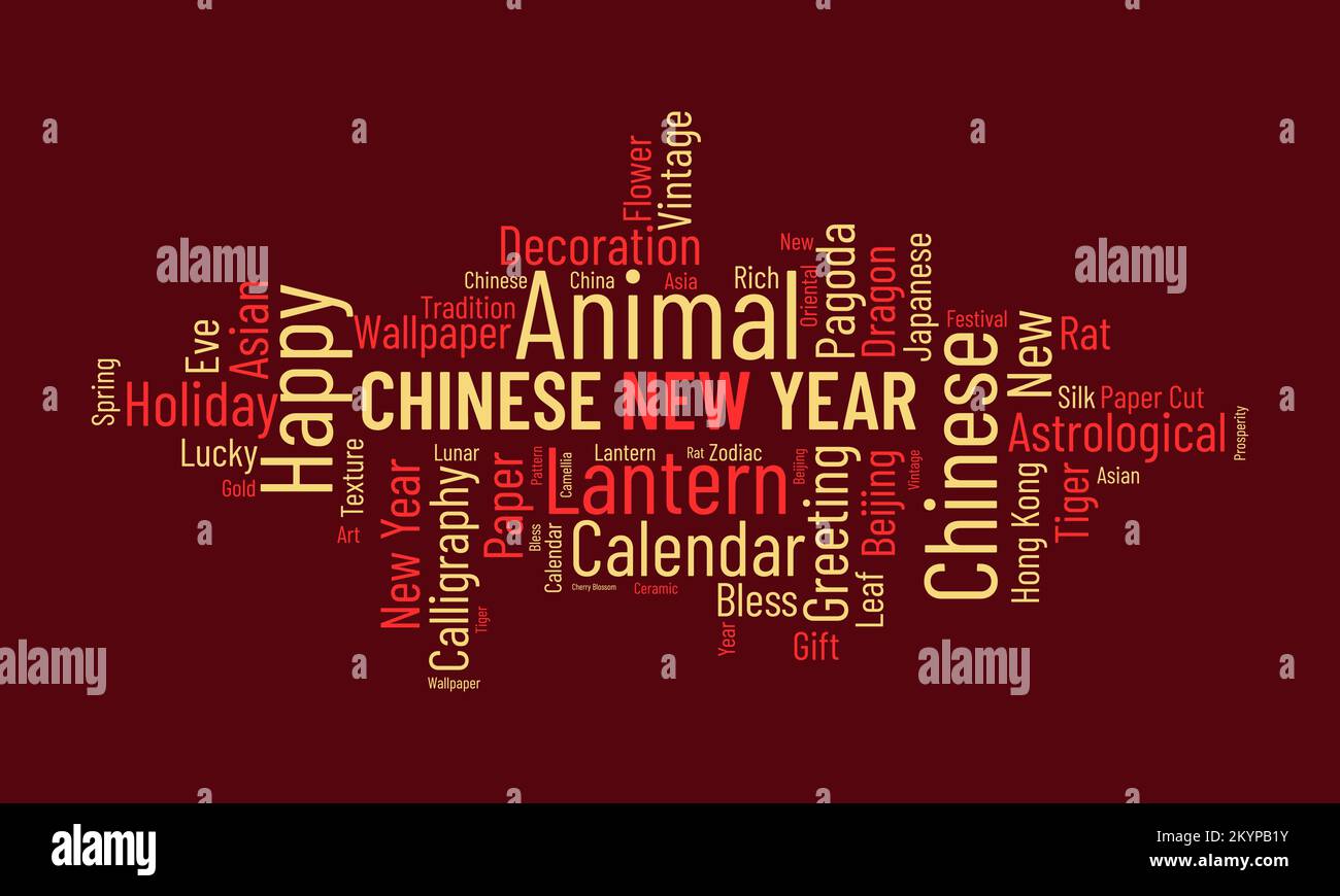 Il nuovo anno cinese mondo cloud background. Consapevolezza culturale concetto di disegno di illustrazione del vettore. Illustrazione Vettoriale