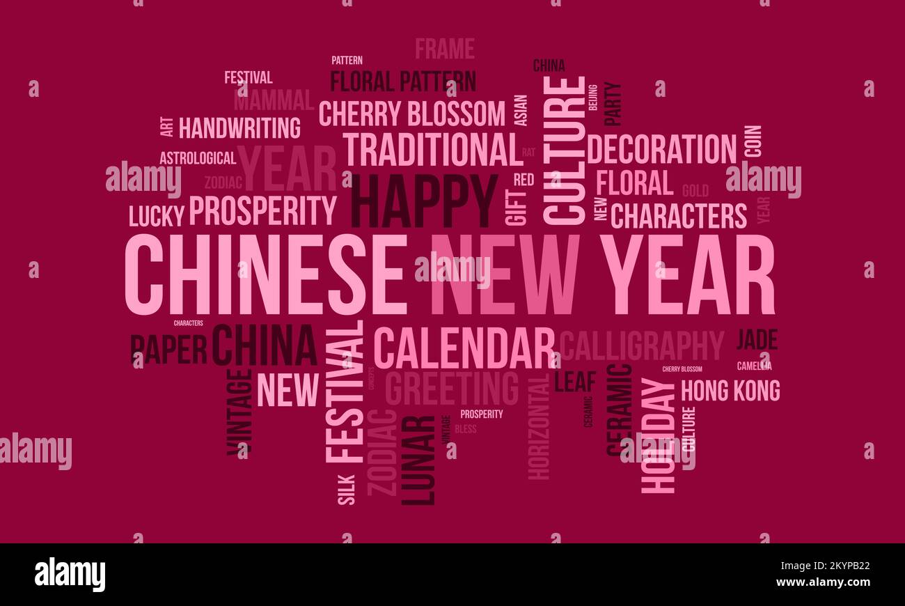 Il nuovo anno cinese mondo cloud background. Consapevolezza culturale concetto di disegno di illustrazione del vettore. Illustrazione Vettoriale