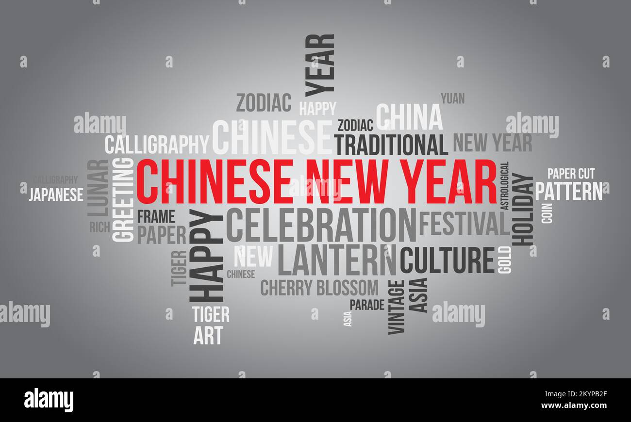 Il nuovo anno cinese mondo cloud background. Consapevolezza culturale concetto di disegno di illustrazione del vettore. Illustrazione Vettoriale