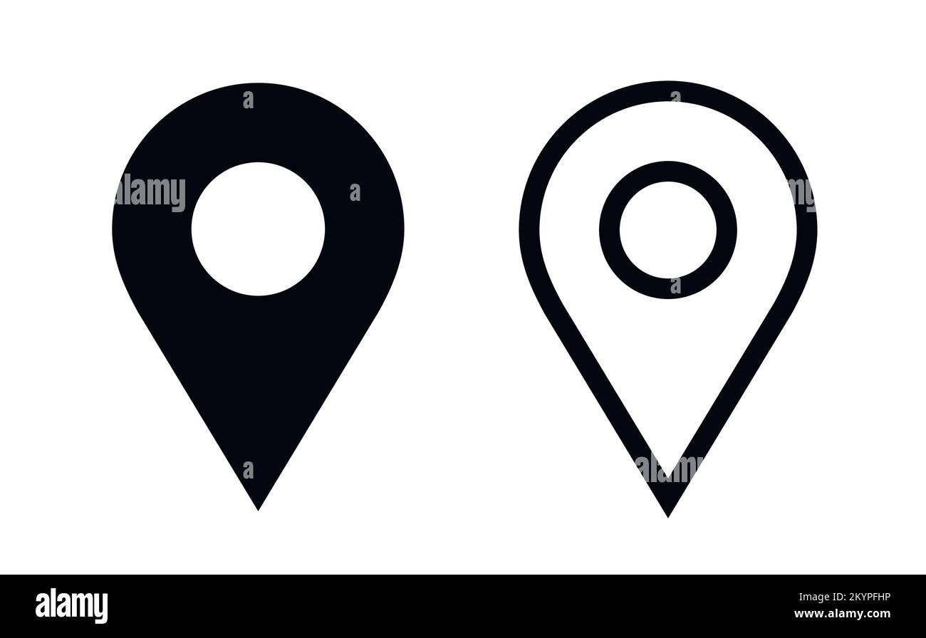Simbolo di posizione mappa posizione icona illustrazione vettore puntina Illustrazione Vettoriale