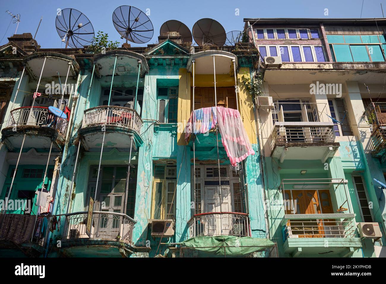 Proprietà residenziale nel centro di Yangon Myanmar Foto Stock
