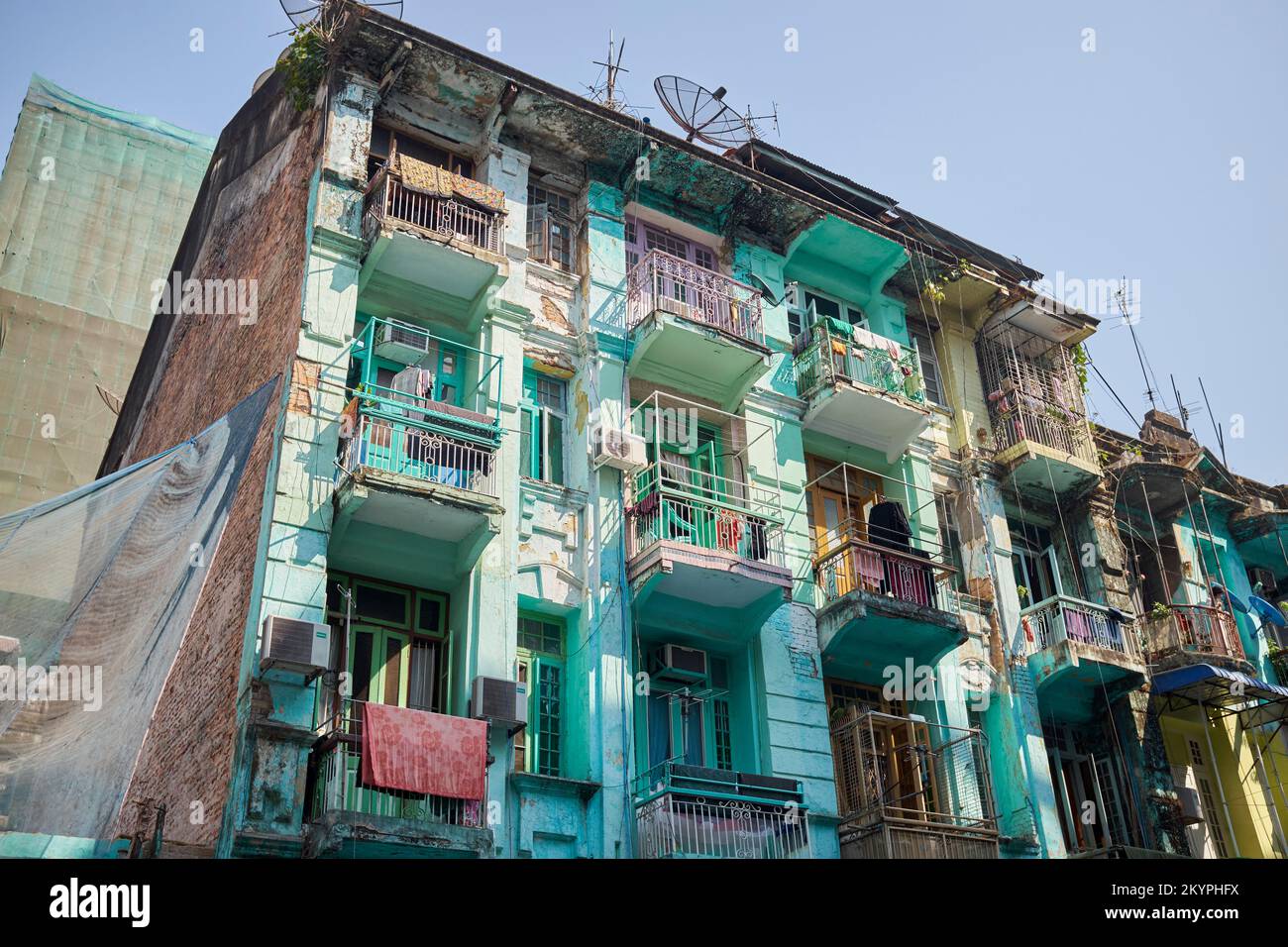 Proprietà residenziale nel centro di Yangon Myanmar Foto Stock