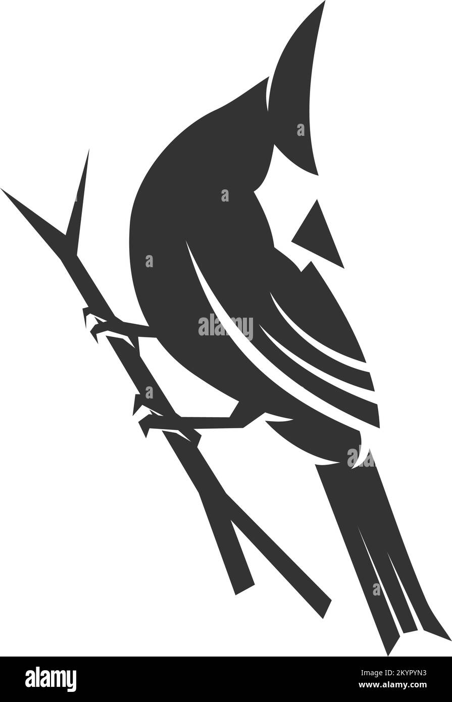 icona modello logo cardinal Bird Illustrazione identità del marchio Illustrazione Vettoriale