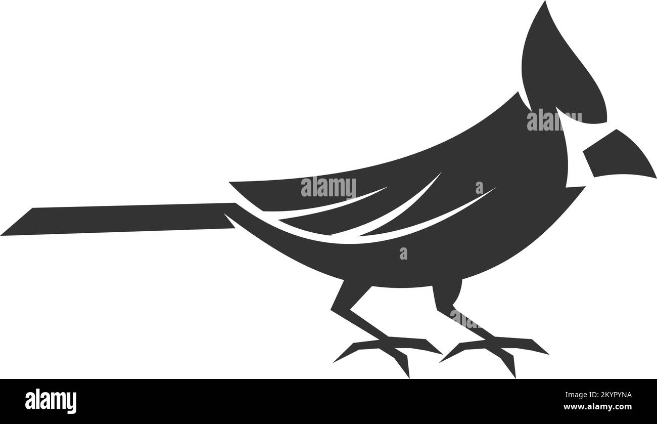 icona modello logo cardinal Bird Illustrazione identità del marchio Illustrazione Vettoriale