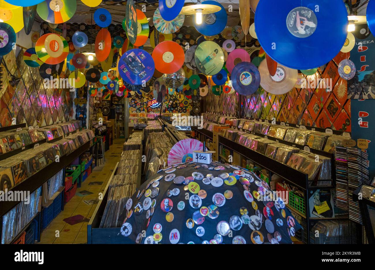 Negozio di dischi in vinile. San Telmo, Buenos Aires. Foto Stock