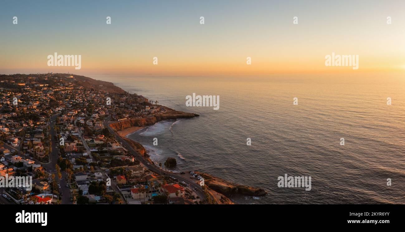 Sunset Cliffs, San Diego e Ocean Beach Foto Stock