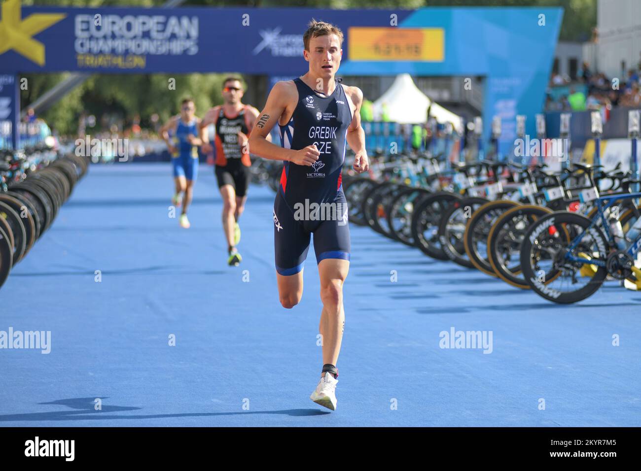 Radim Grebik (Repubblica Ceca). Triathlon uomini. Campionato europeo di Monaco 2022 Foto Stock